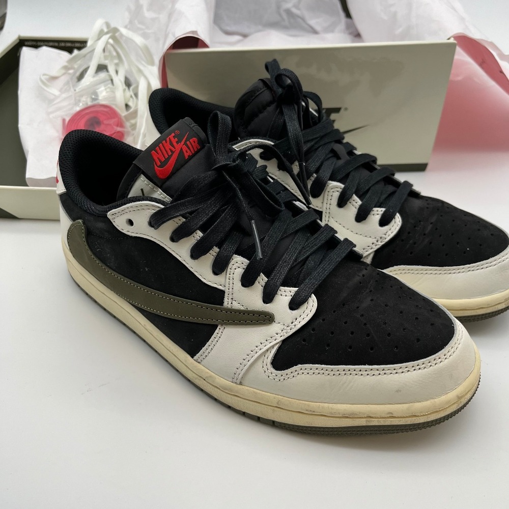 Air Jordan 1 Retro Low OG SP Women 9 Travis Scott Olive Good DZ4137-106 Sneaker